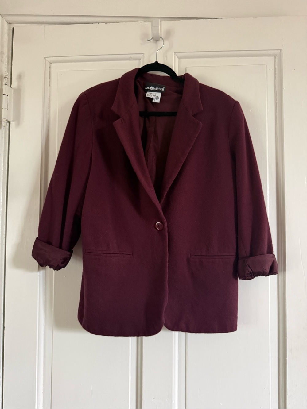 Sag Harbor Womens Burgundy Blazer Jacket